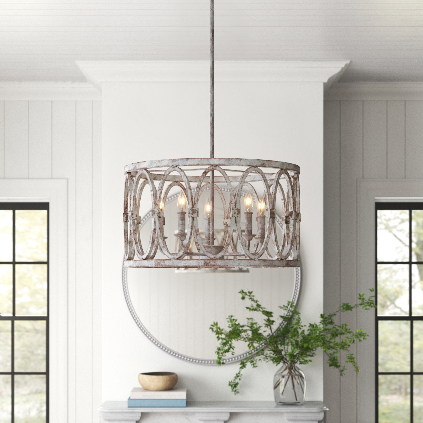 Patrice 5 - Light Dimmable Drum Chandelier
