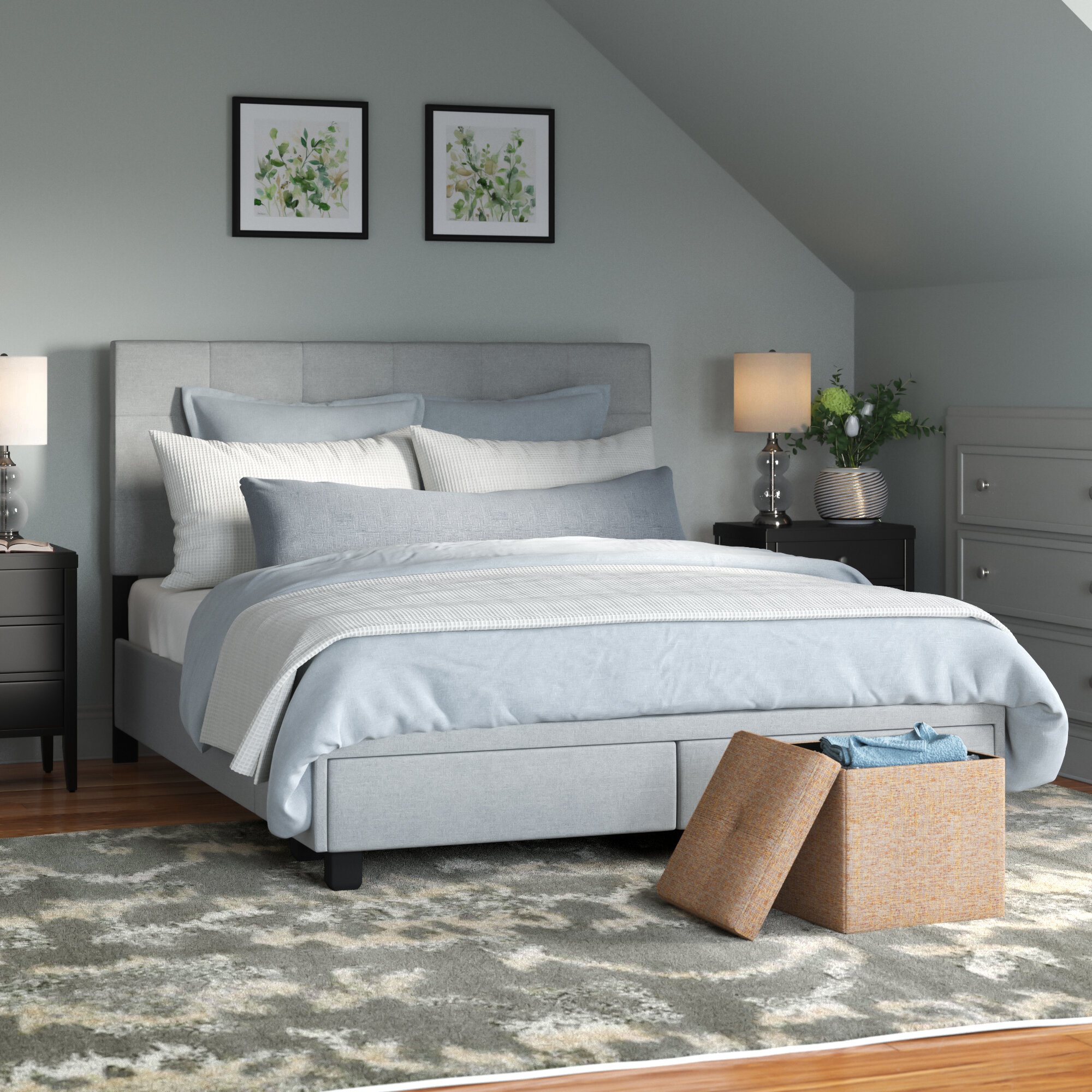 Fareham upholstered deals storage platform bed