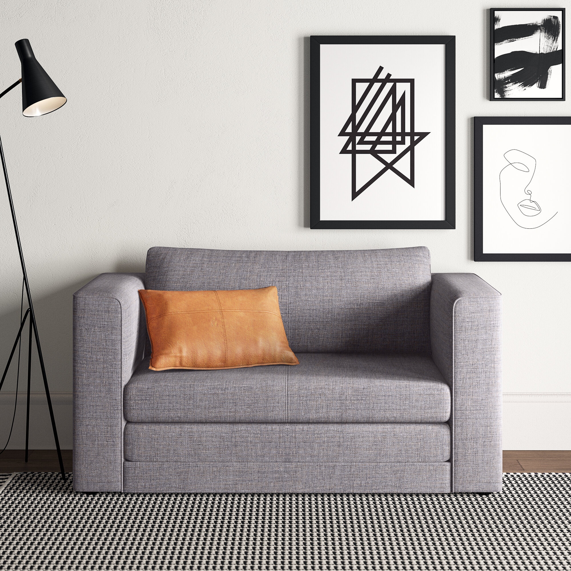 Philene 53.15" Upholstered Sleeper Loveseat