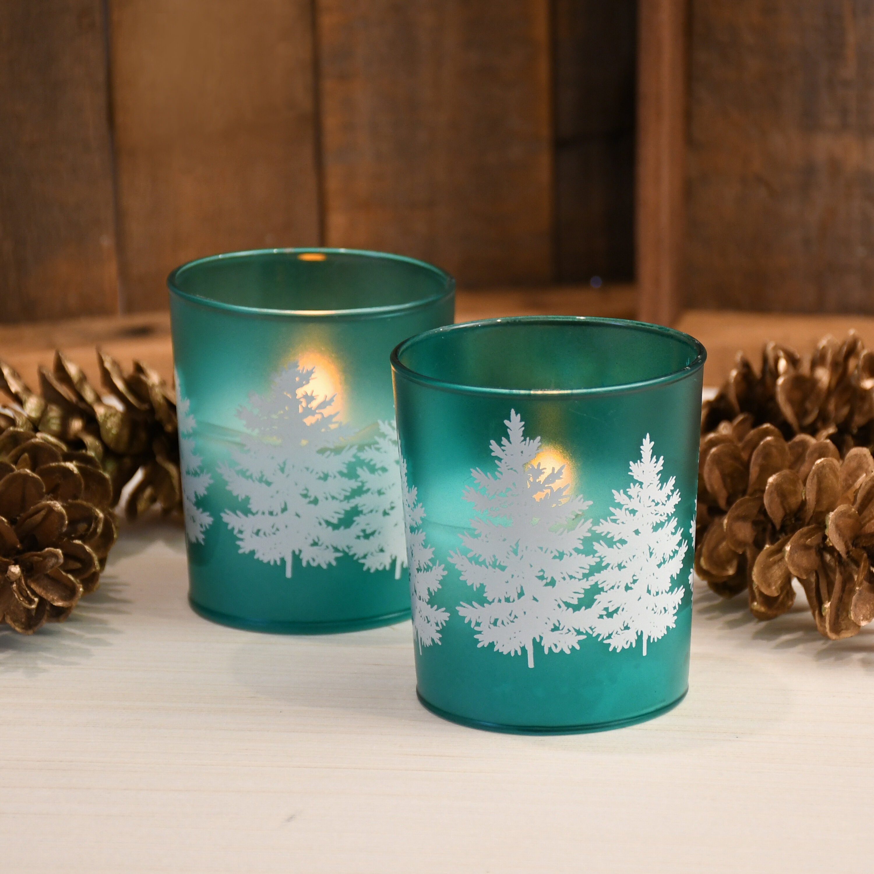 Pines Glass LED Unscented Candle