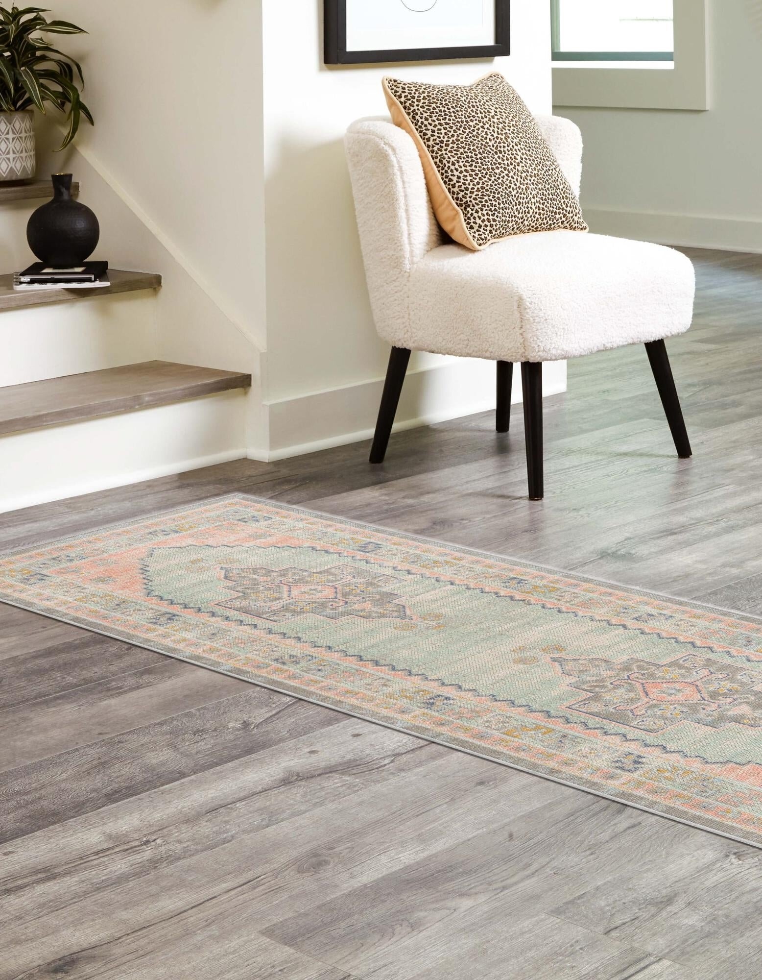 Pointe Machine Woven / Power Loomed Performance Powder Pink Rug