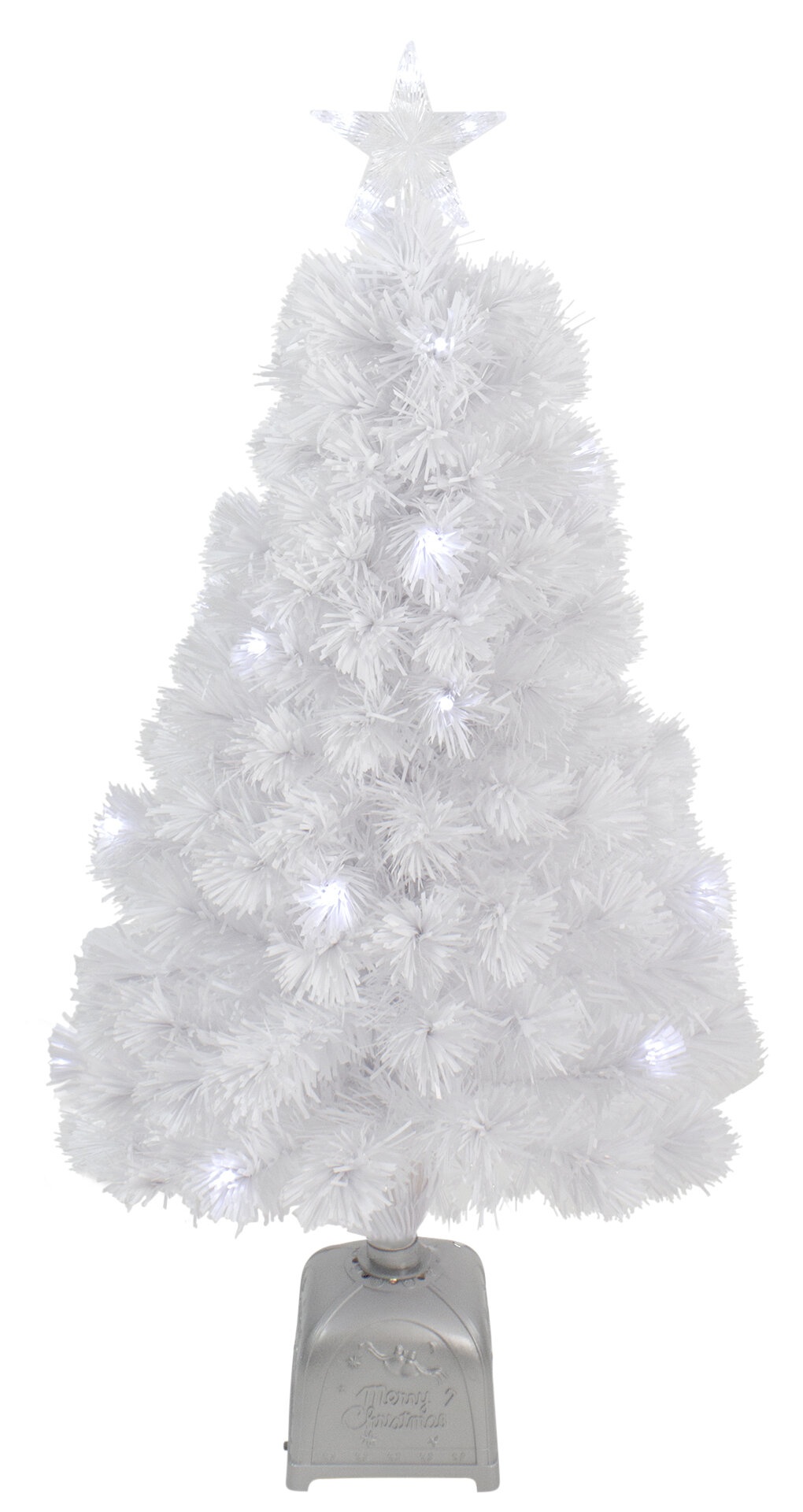 Pre-Lit Slim Color Changing Fiber Optic Artificial Christmas Tree - Multicolor LED Lights