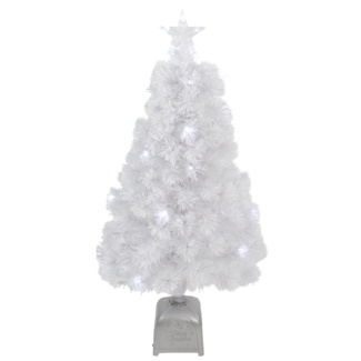 Pre-Lit Slim Color Changing Fiber Optic Artificial Christmas Tree - Multicolor LED Lights