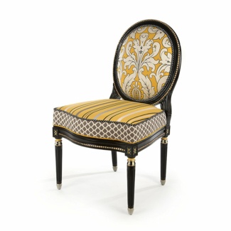 Ramani Linen Upholstered King Louis Back Side Chair