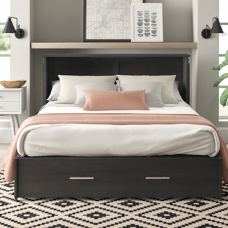 Queen Size Murphy Bed Cabinet with Storage