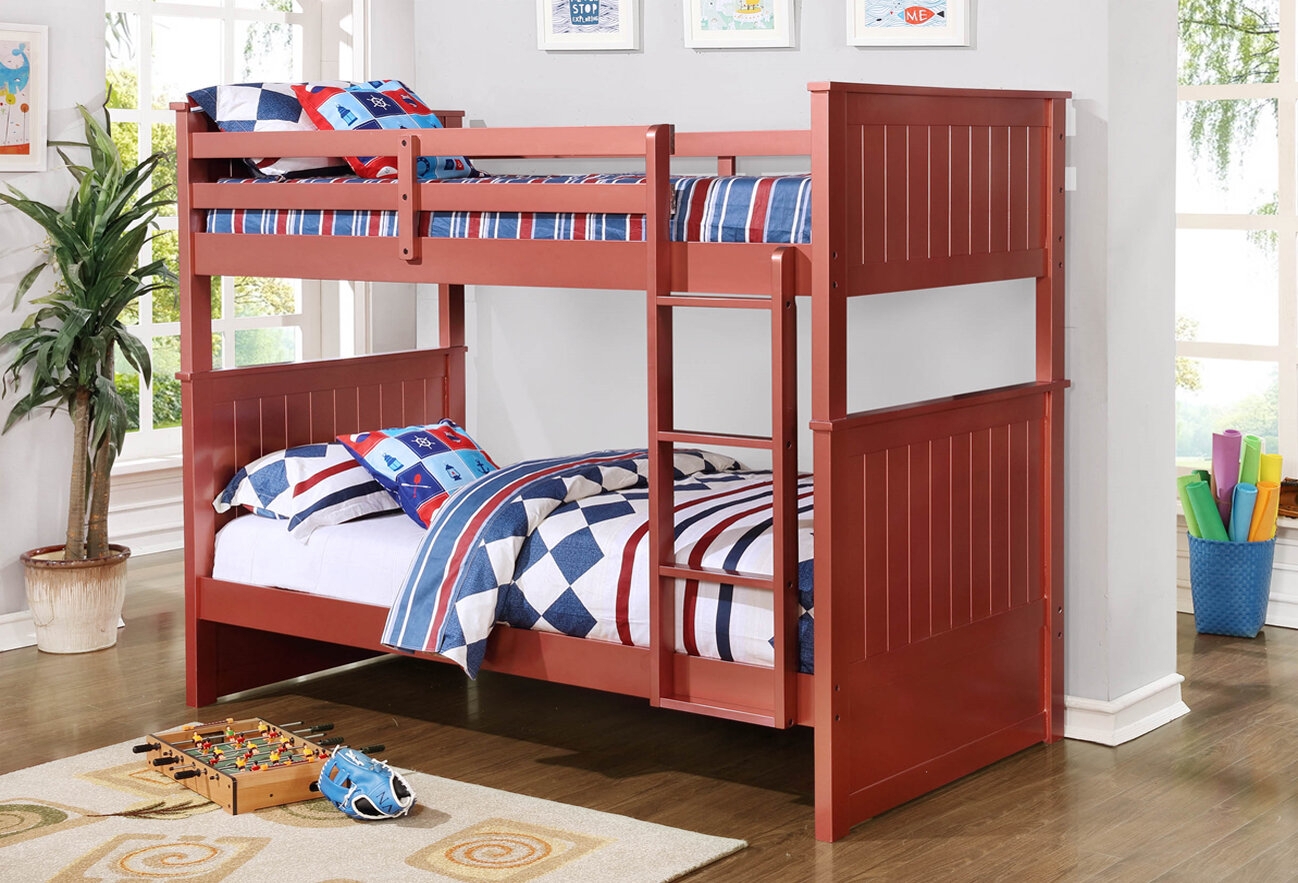 Rauscher Twin Over Twin Solid Wood Standard Bunk Bed by Harriet Bee