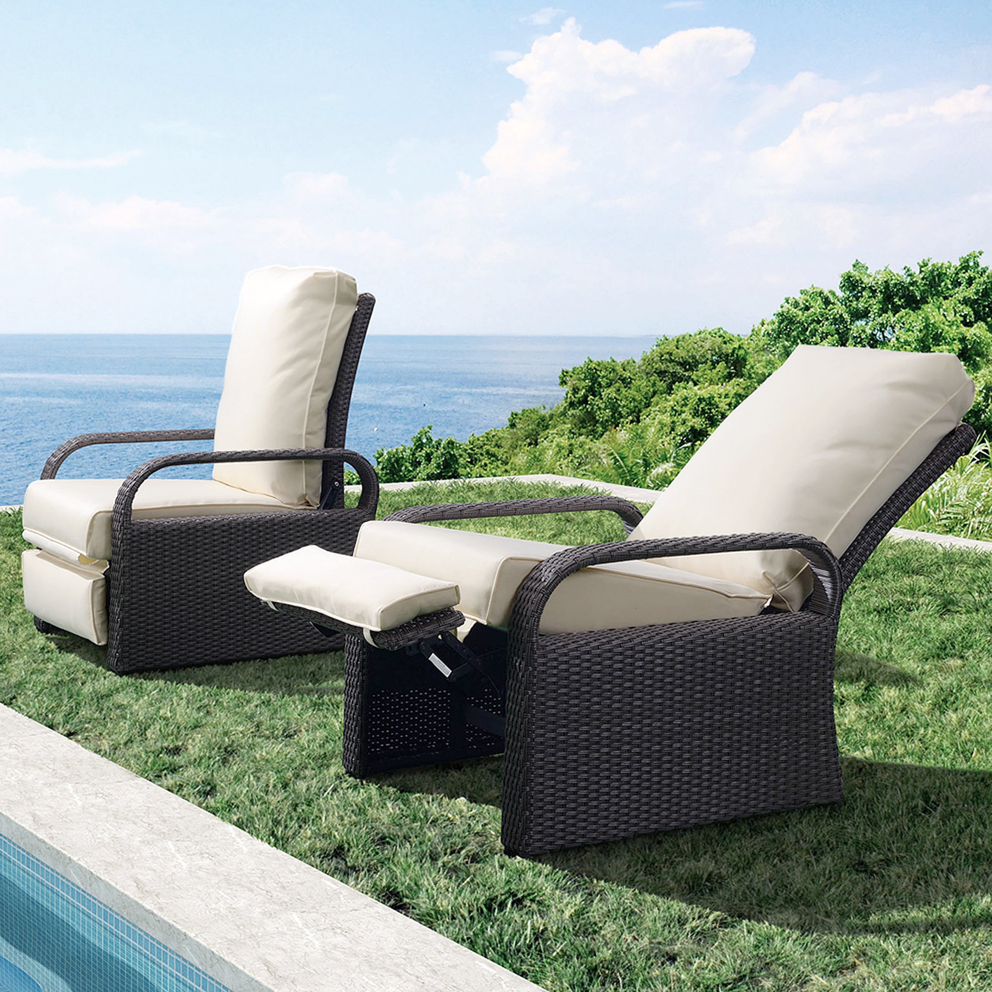 Reclining discount patio chairs