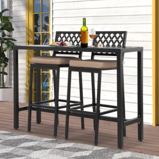 Rectangular 2 - Person Outdoor Dining Set with Cushions