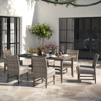 Rectangular 6 - Person 72.05'' Long Aluminum Dining Set