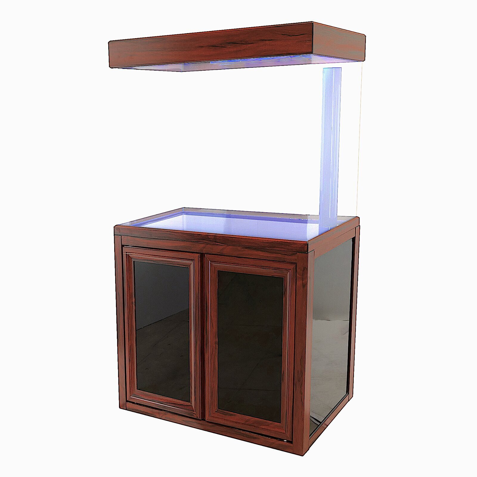 Red Wood Corner Aquarium With Stand