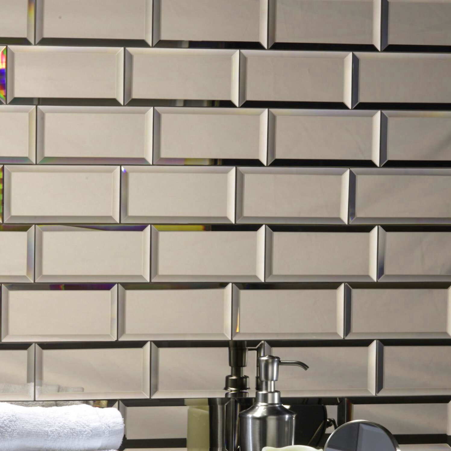 Reflections 3" x 6" Glass Peel & Stick Subway Tile