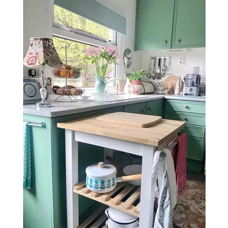 Retro kitchen with green color palette
