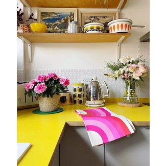 Retro tea towels for kitchen