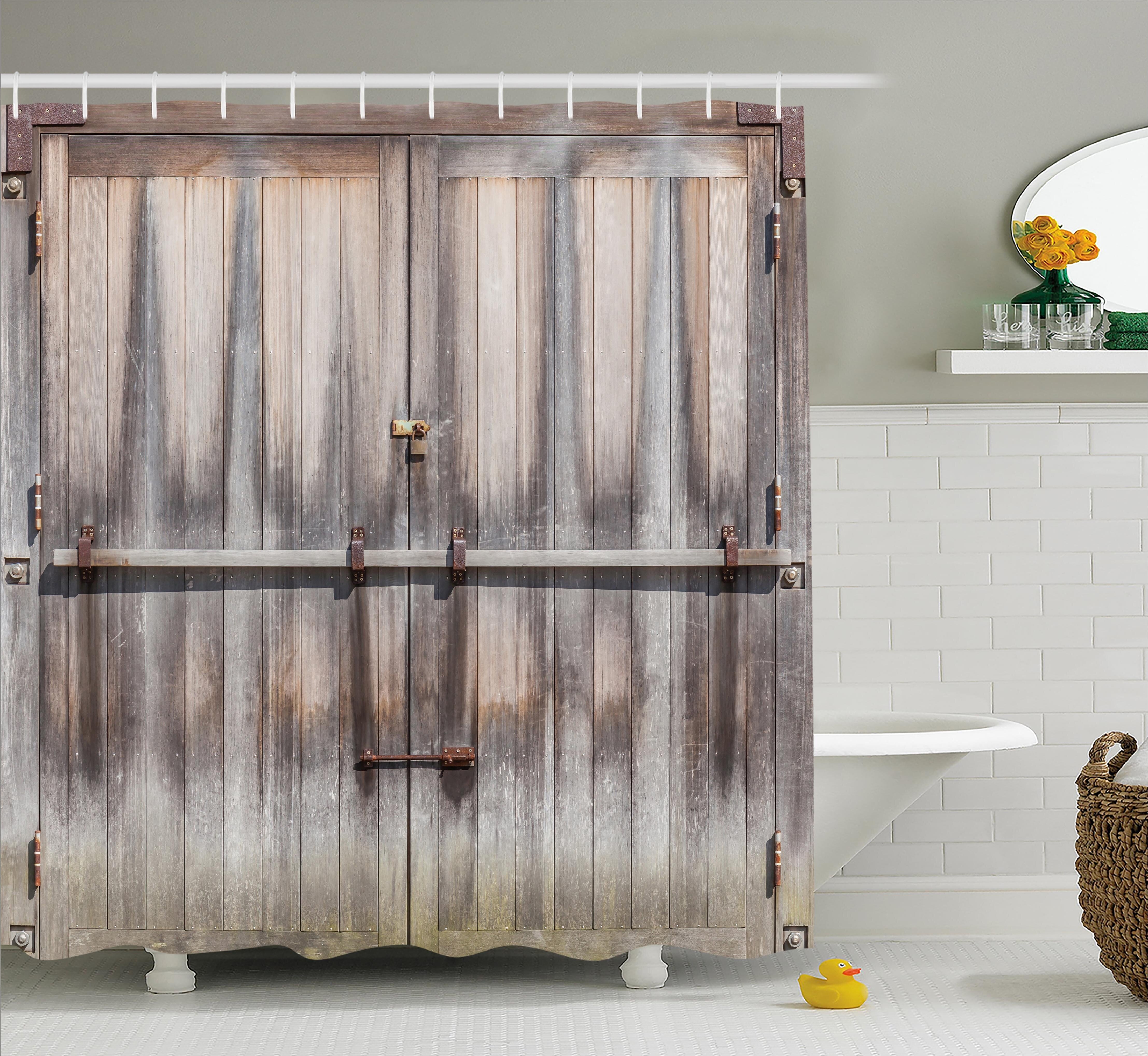 Retro Wooden Oak Country Gate Single Shower Curtain