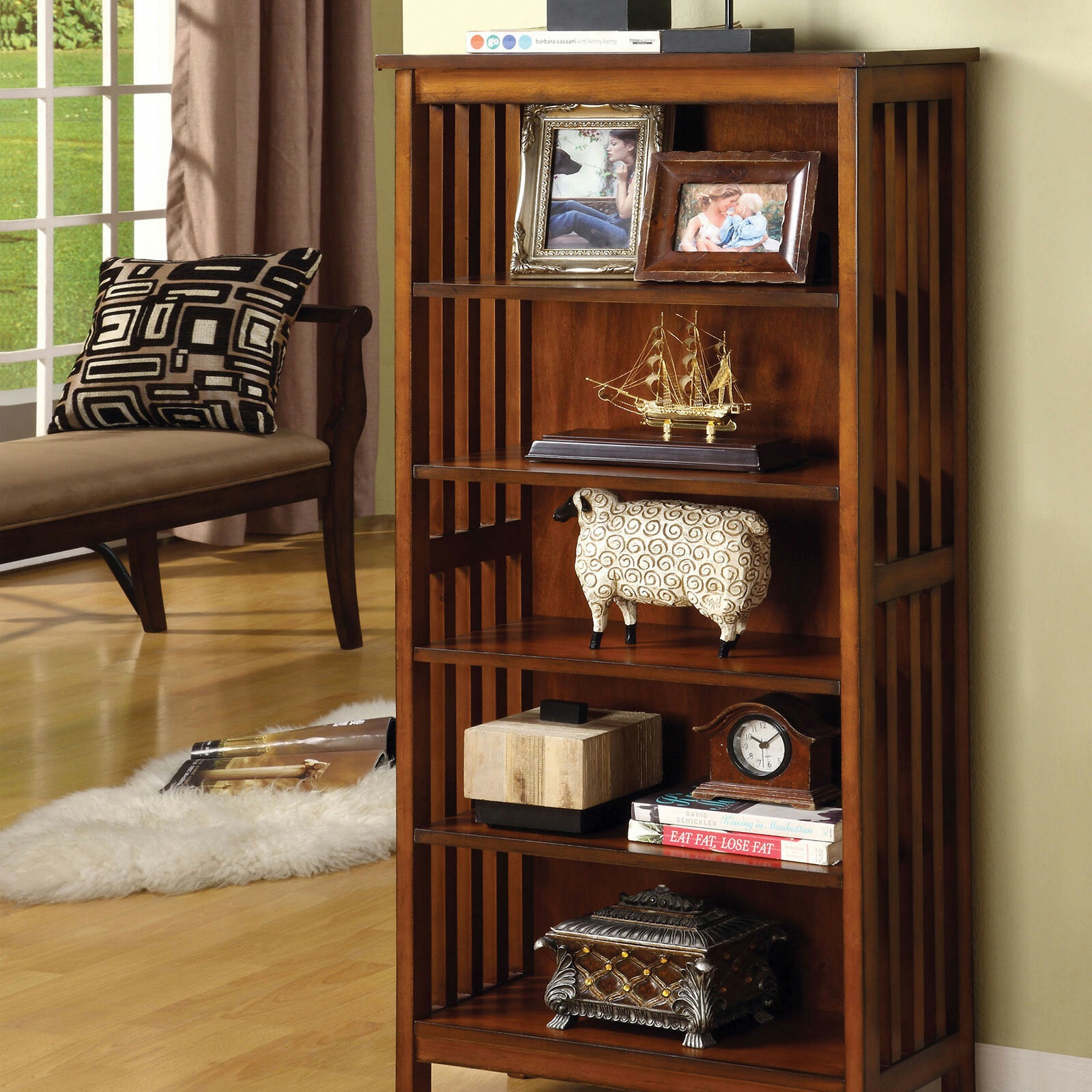 Rodin 48'' H x 22'' W Solid Wood Standard Bookcase