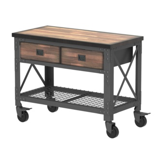 Rolling 48"W Butcher Block Top Workbench