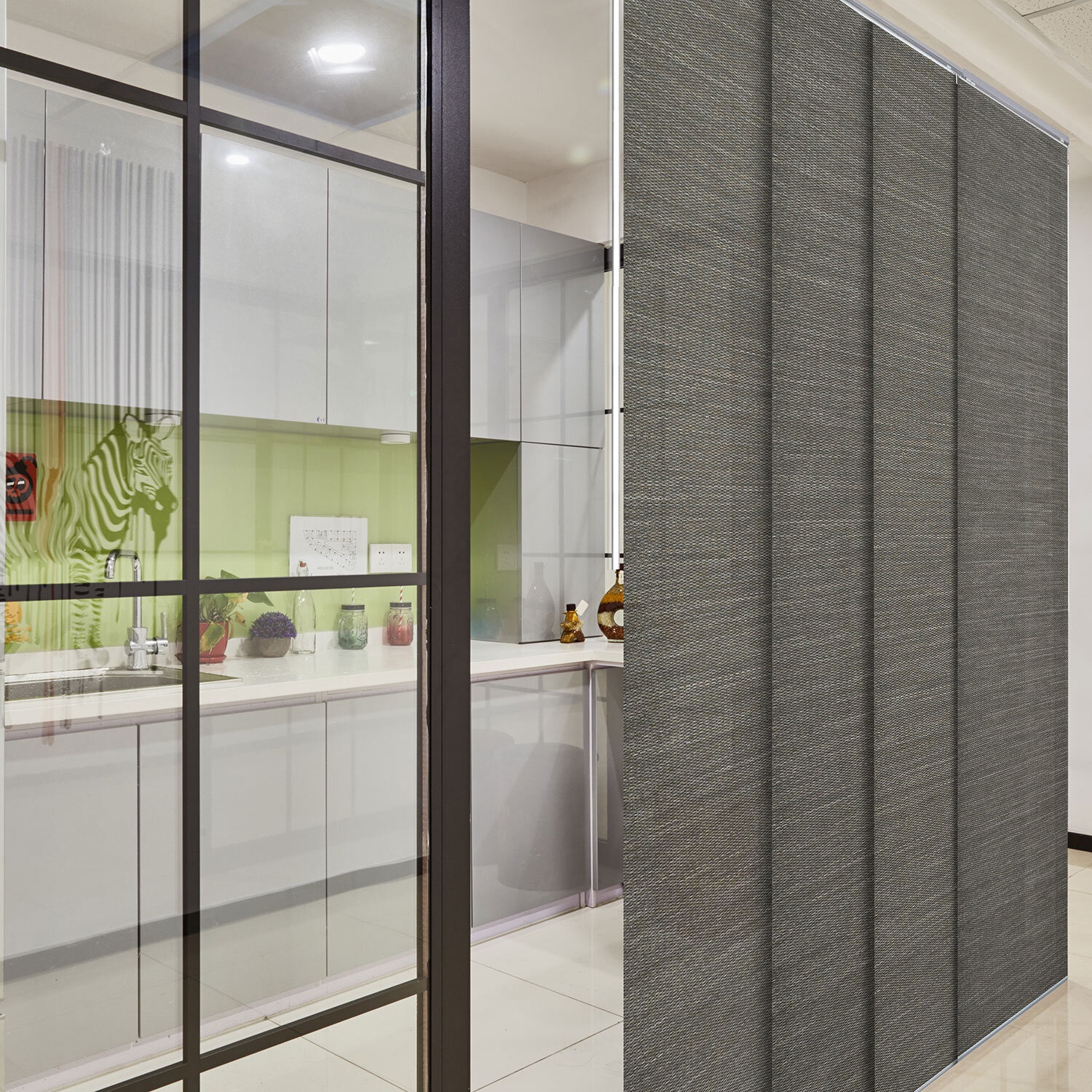 Room Darkening Grayish Brown Vertical Blind