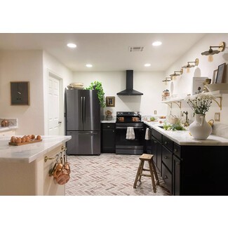 Rustic kitchen with unique flooring