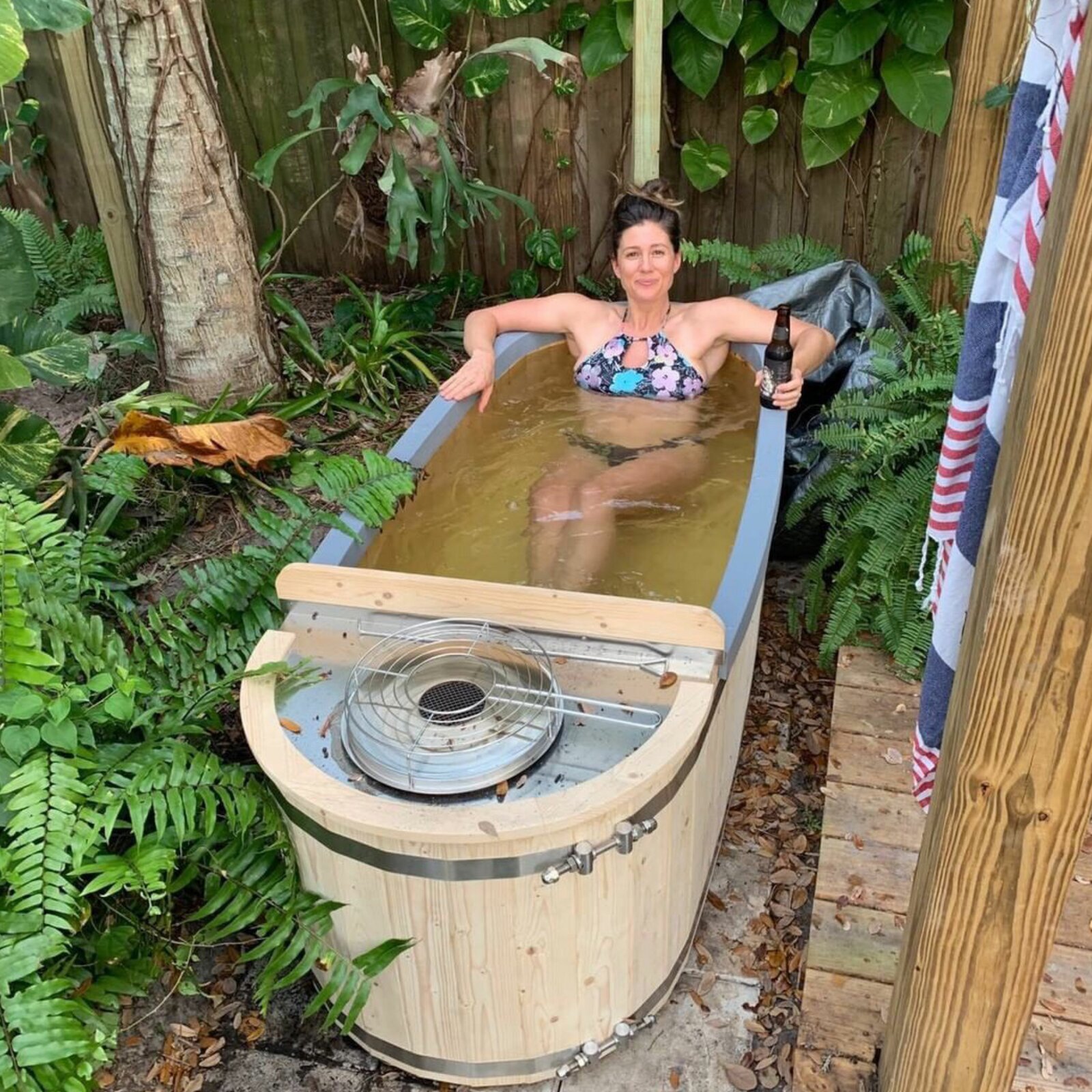 Rustic Single Hot Tub