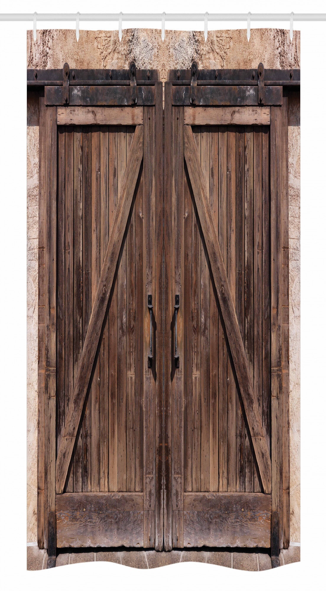 Rustic Stall Shower Curtain Single + Hooks