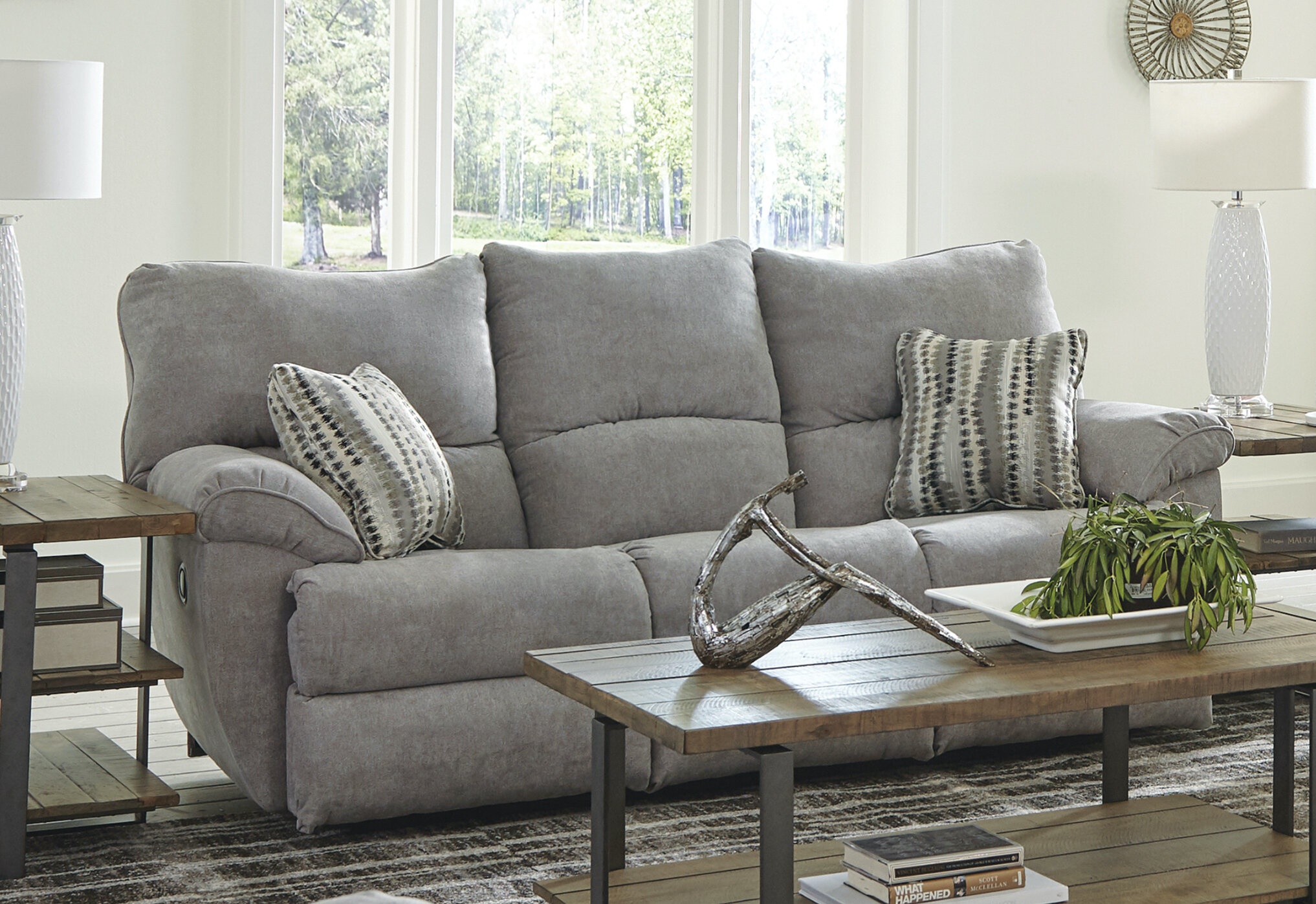 Reclining Sofa With Drop Down Table