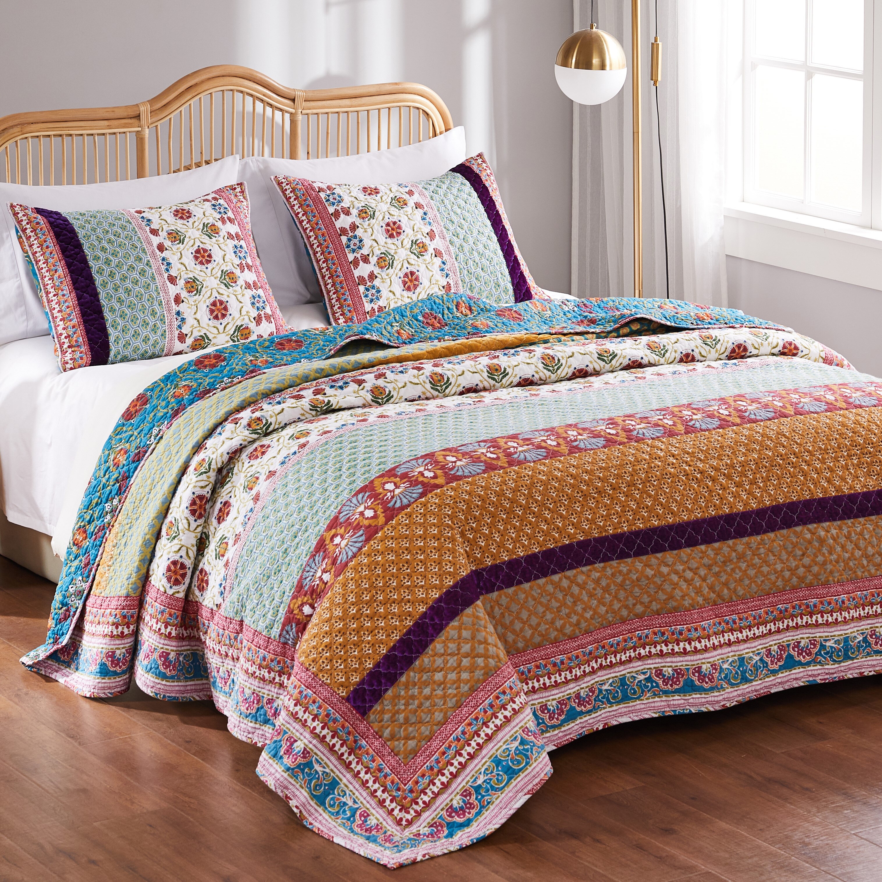 Saltash Cotton Blend Quilt Set