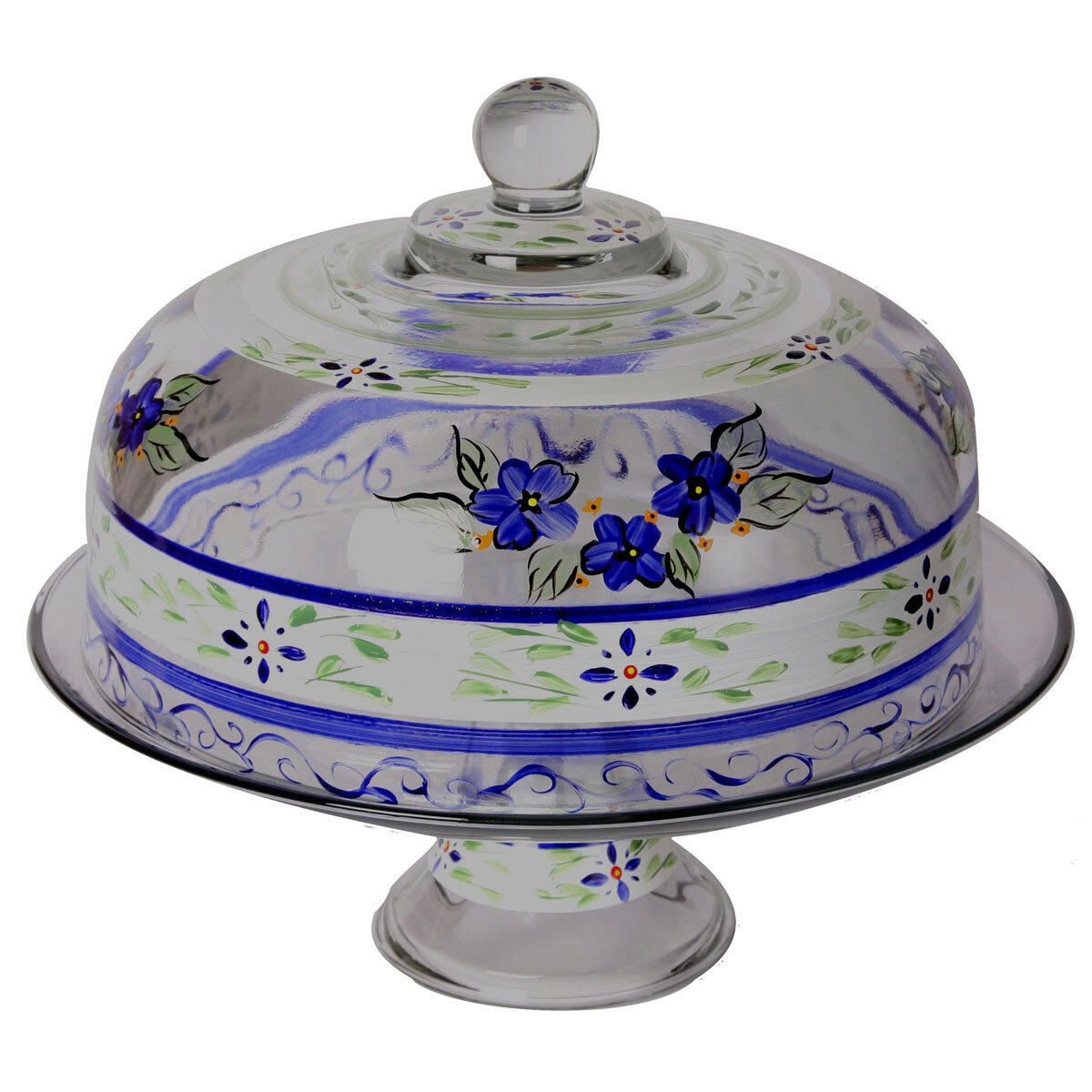 Cake Stand Blue And White 7.5 Inch