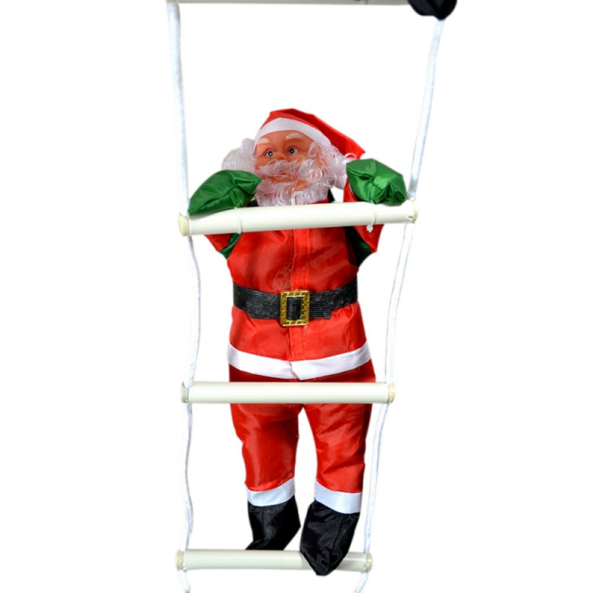 Santa Claus Climbing on Ladder