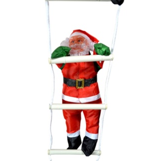 Santa Claus Climbing on Ladder
