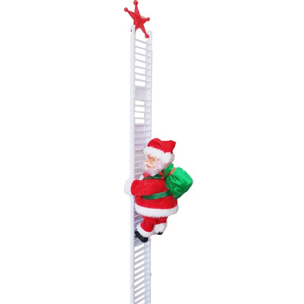 Santa Claus Electric Climb Ladder Hanging Figurine Ornament