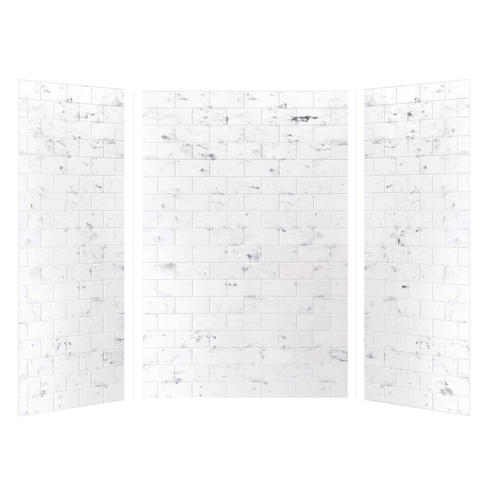 Saramar 72" x 48" x 36" Three Panel Shower Wall