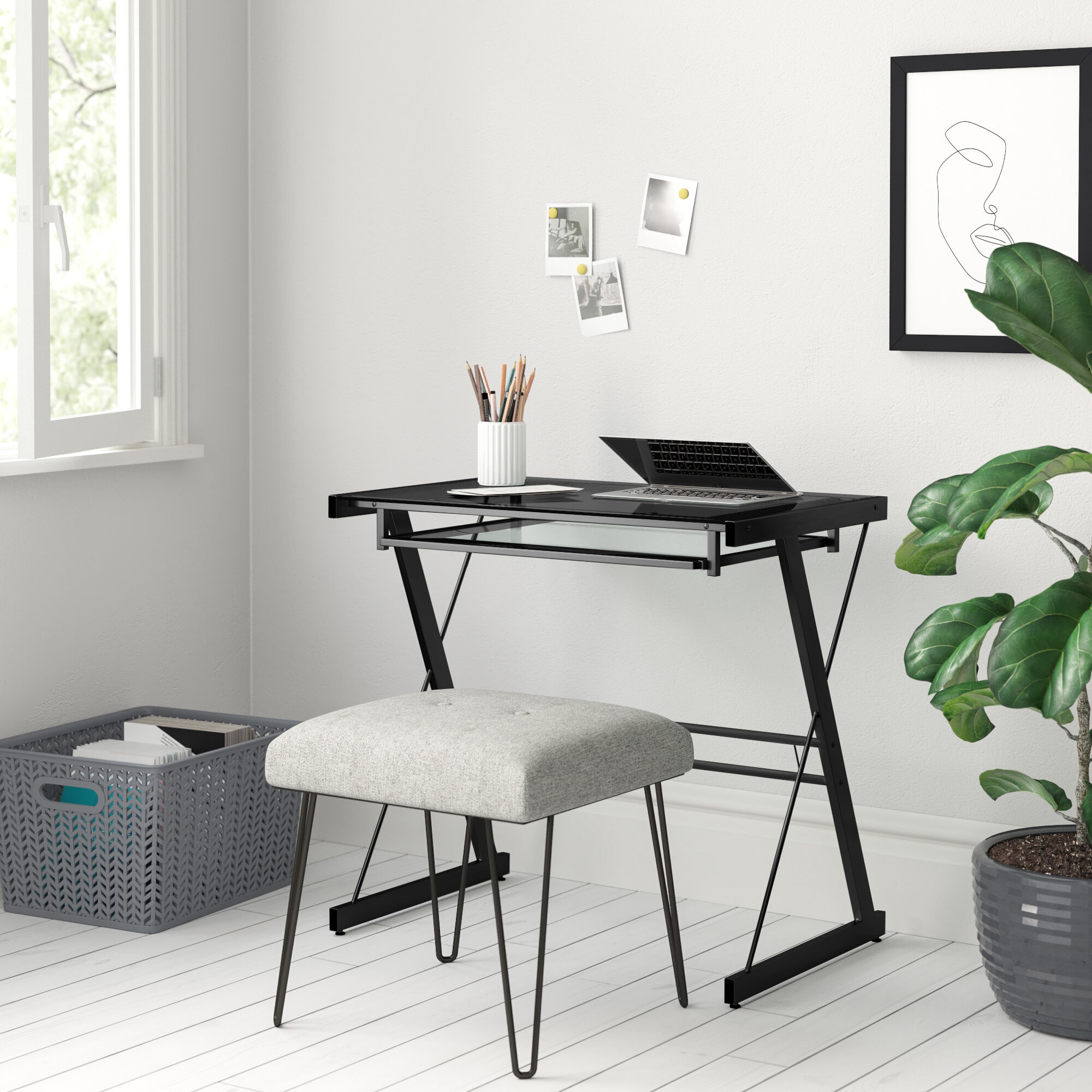 Glass desk online for small spaces