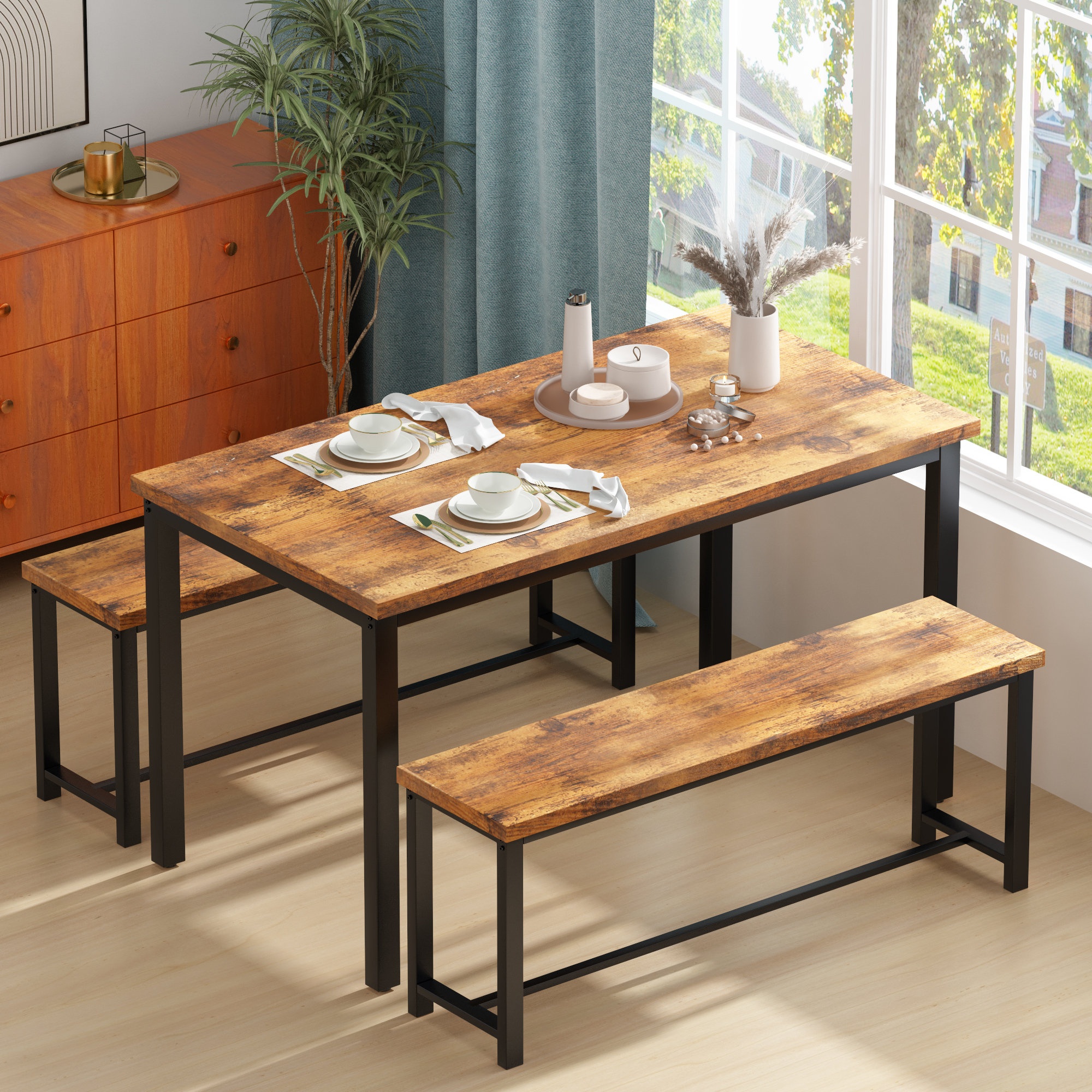 Sayon 4 - Person Breakfast Nook Dining Set