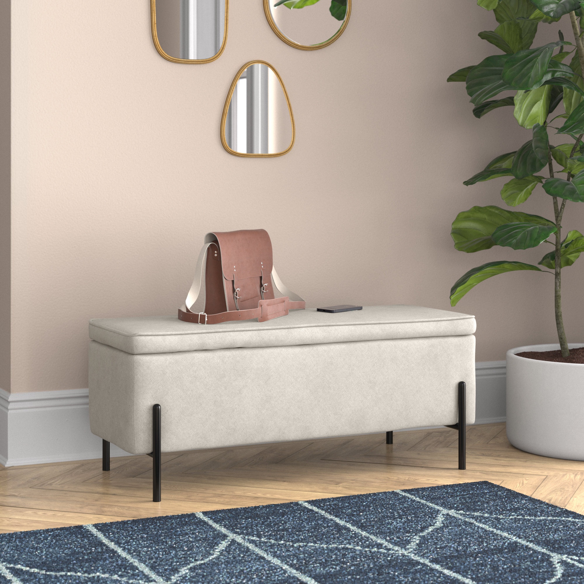 Seiler Upholstered Flip Top Storage Bench