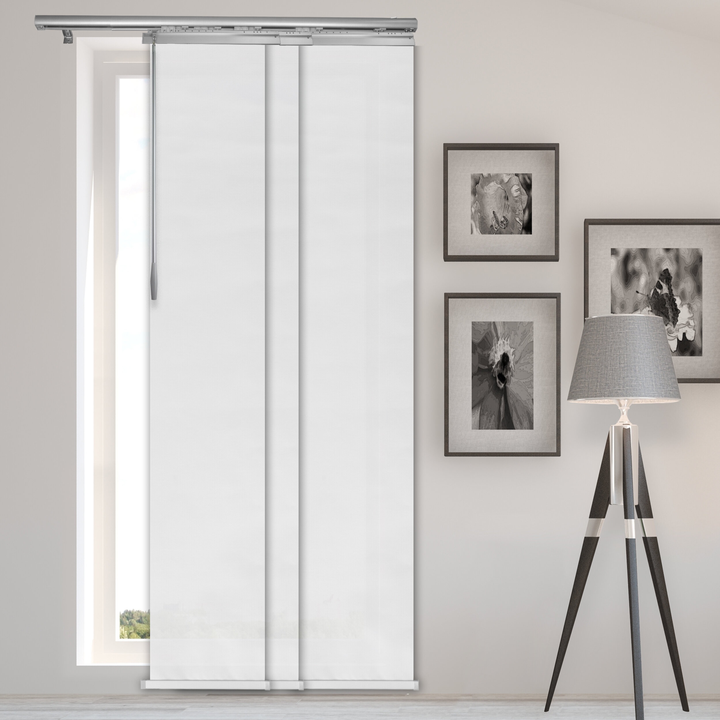 Semi-Sheer Silver Vertical Blind