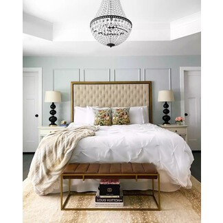 Serene blue bedroom with coastal-inspired decor