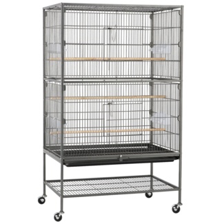 Sevigny 52'' Flat Top Flight Cage with Wheels