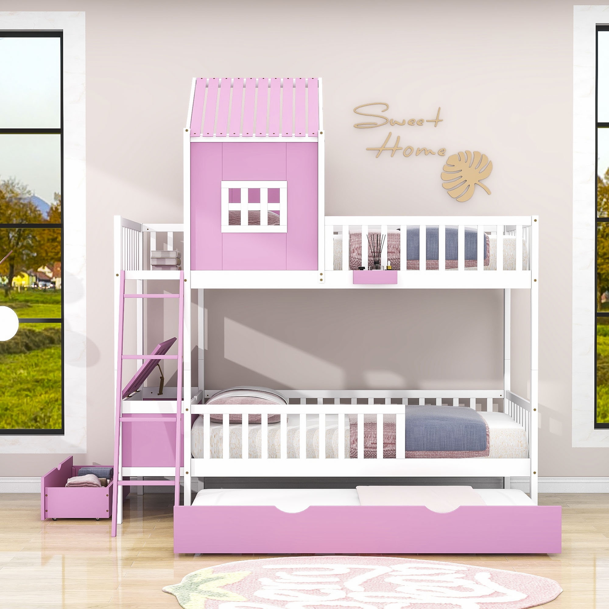 Shadowbrook Standard Bunk Bed with Trundle by Harper Orchard
