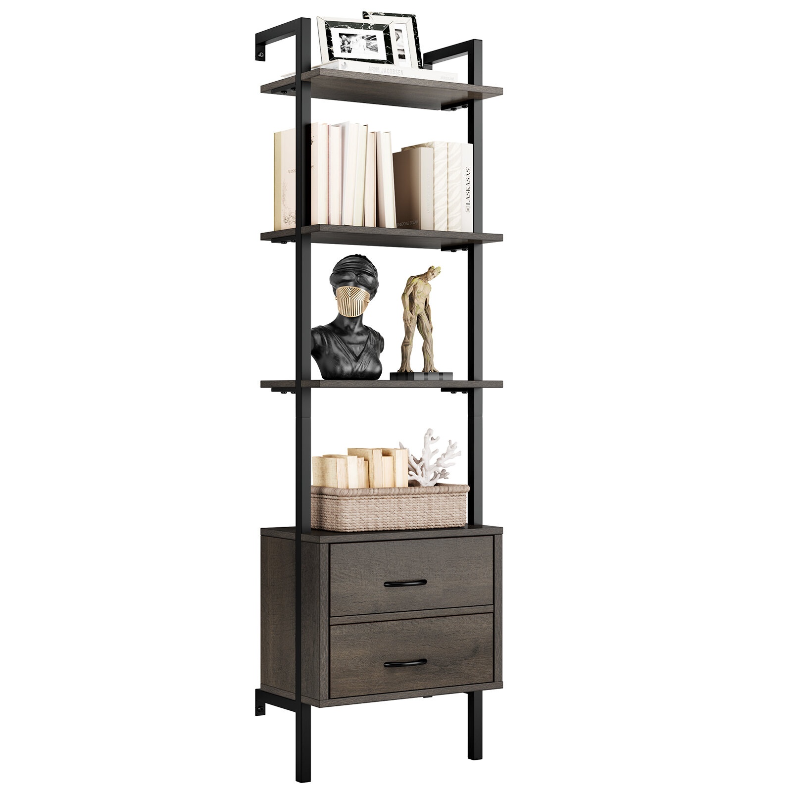 Sikeston 72.4'' H x 18.9'' W Iron Bookcase
