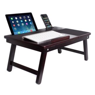 Laptop Desk for Bed Couch, Portable Lap Desk/ Stand for Laptop, Small  Adjustable Foldable Bed Table for Laptop and Writing, Bed Tray Table with  Cup