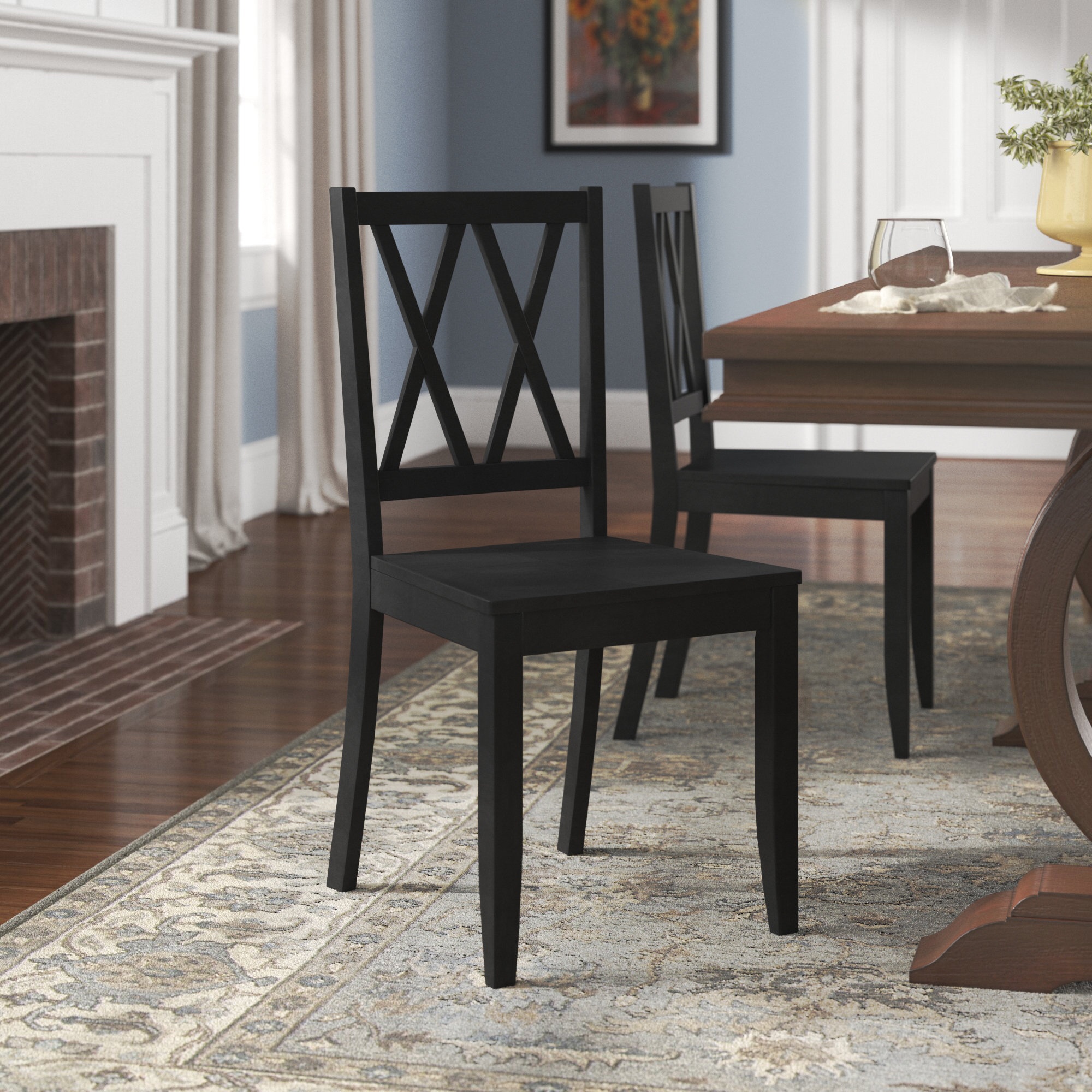 Solid Wood Cross Back Side Chair