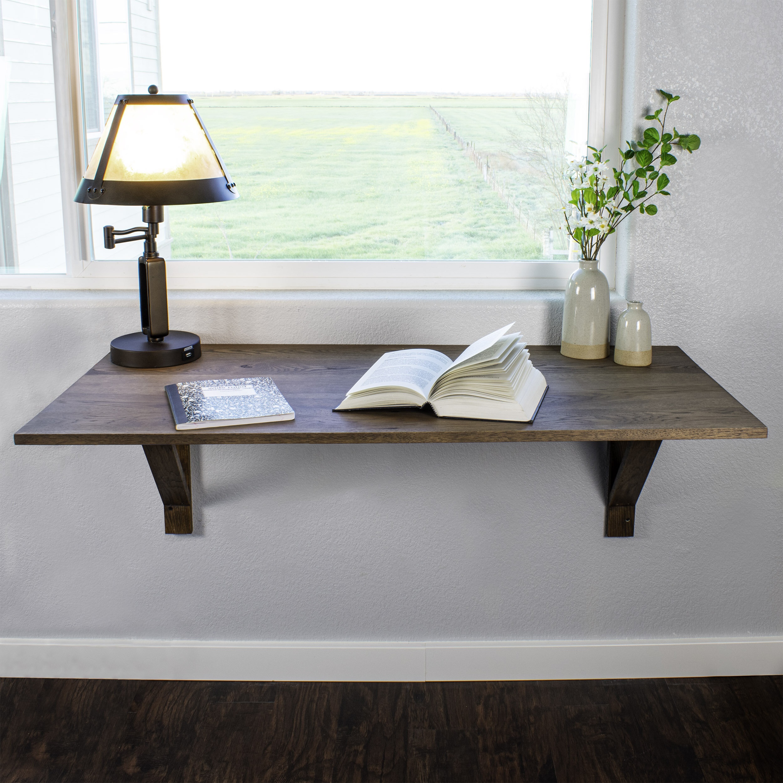 Solid Wood Wall Mount Desk