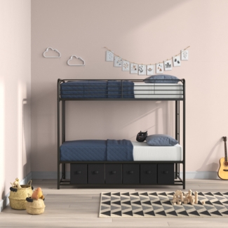 Spady Twin Over Twin Standard Bunk Bed with Shelves by Mack & Milo™