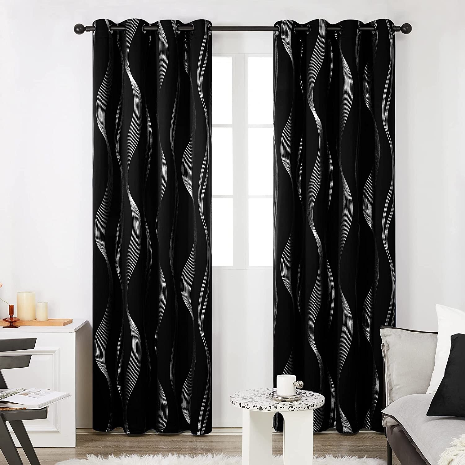 Spurgh Polyester Blackout Curtain Pair