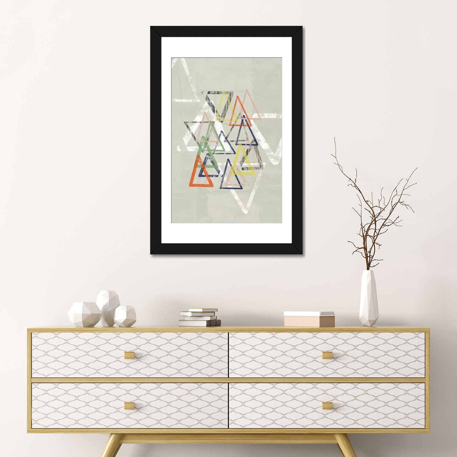 Stamped Triangles I by Jennifer Goldberger - Gallery-Wrapped Canvas Giclée