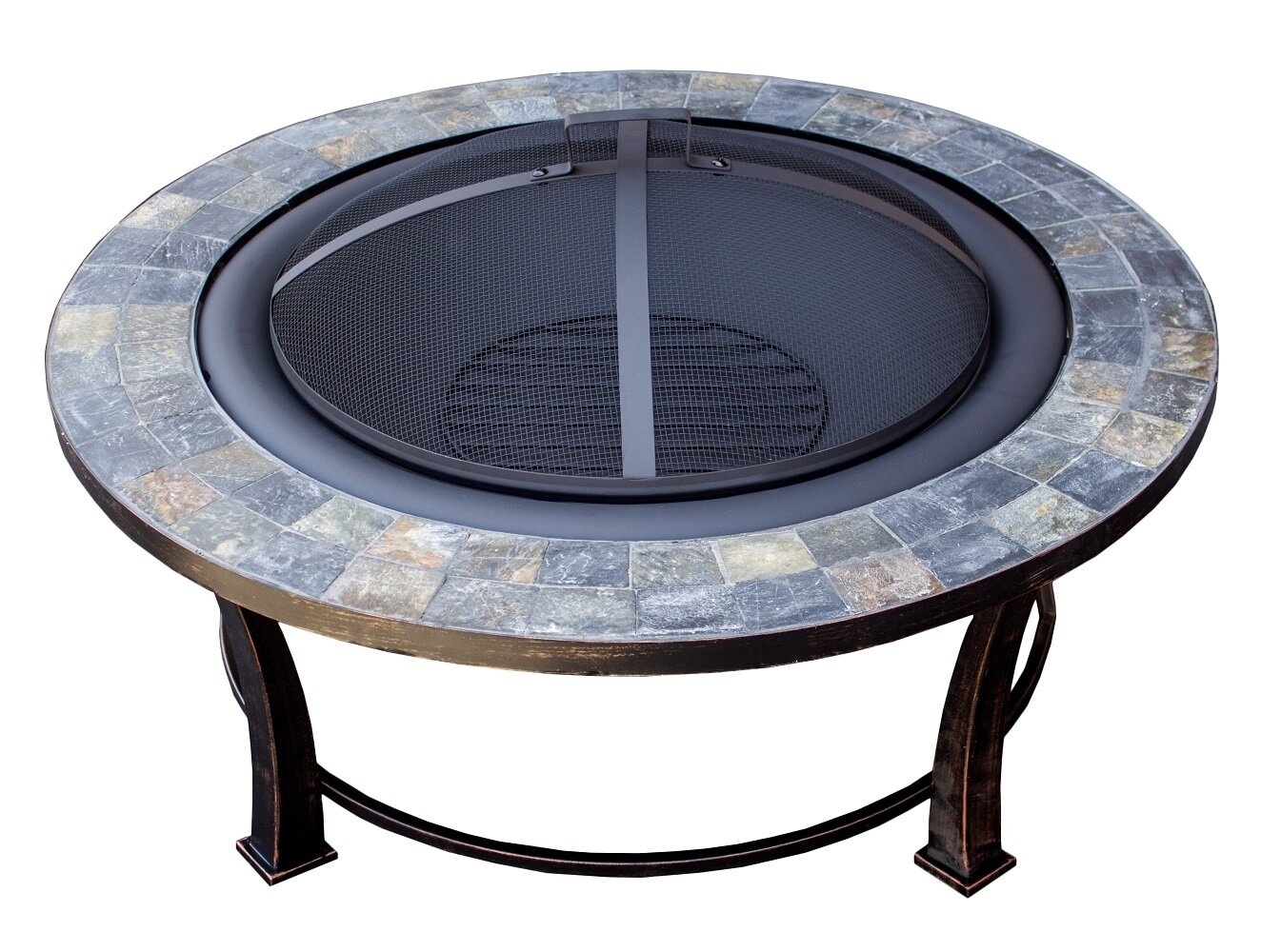 Staples 22'' H x 40'' W Steel Wood Burning Outdoor Fire Pit with Lid