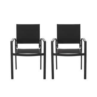 Starla Outdoor Mesh And Aluminum Dining Chairs
