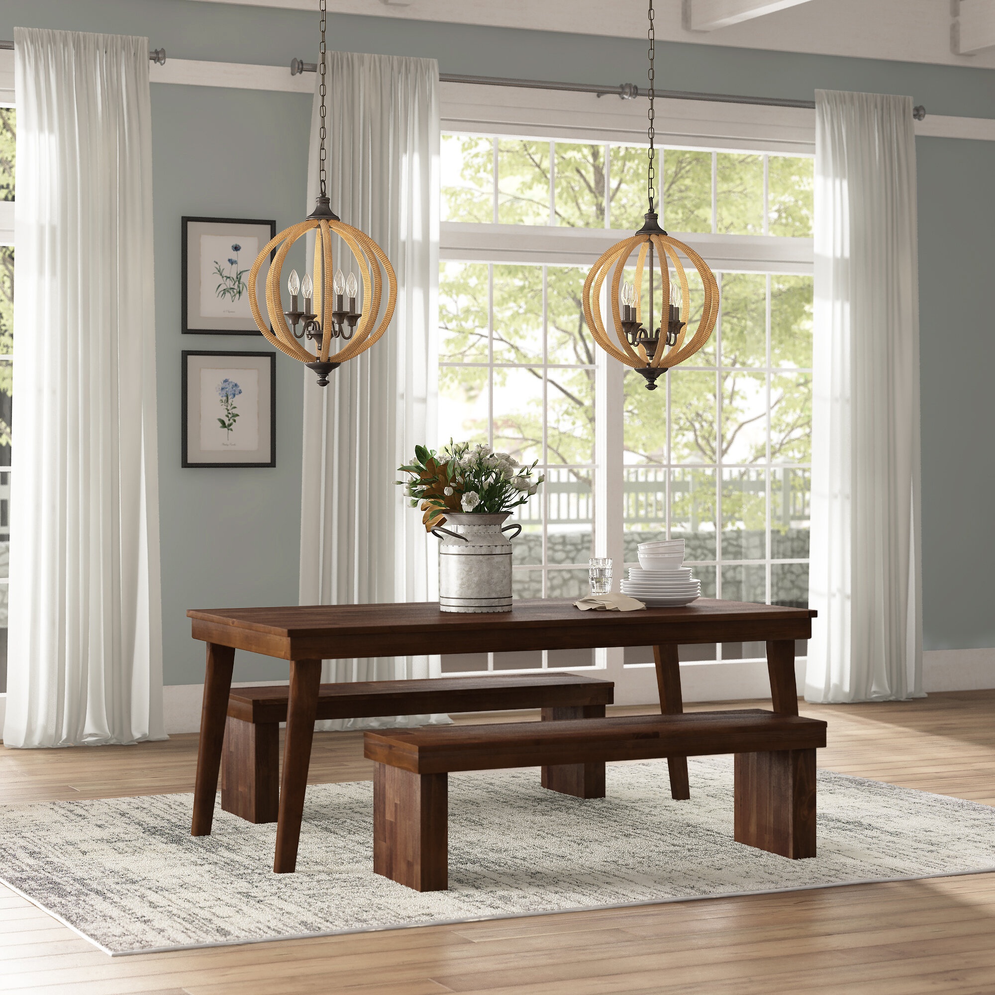 Stodola Acacia Solid Wood Dining Set