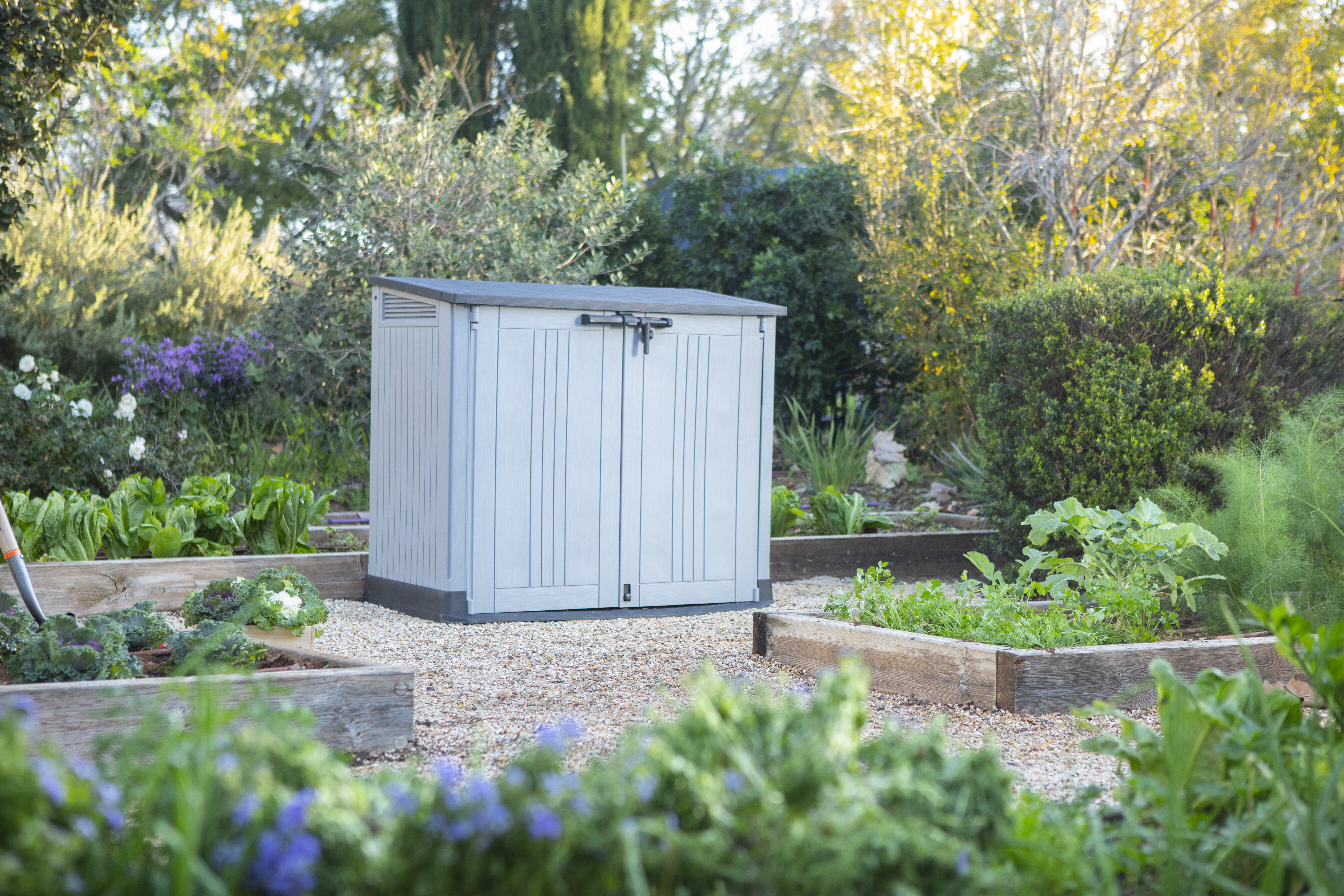 Store-It-out Prime Outdoor 4 ft. 5 in. W x 2 ft. 5 in. D Resin Horizontal Storage Shed