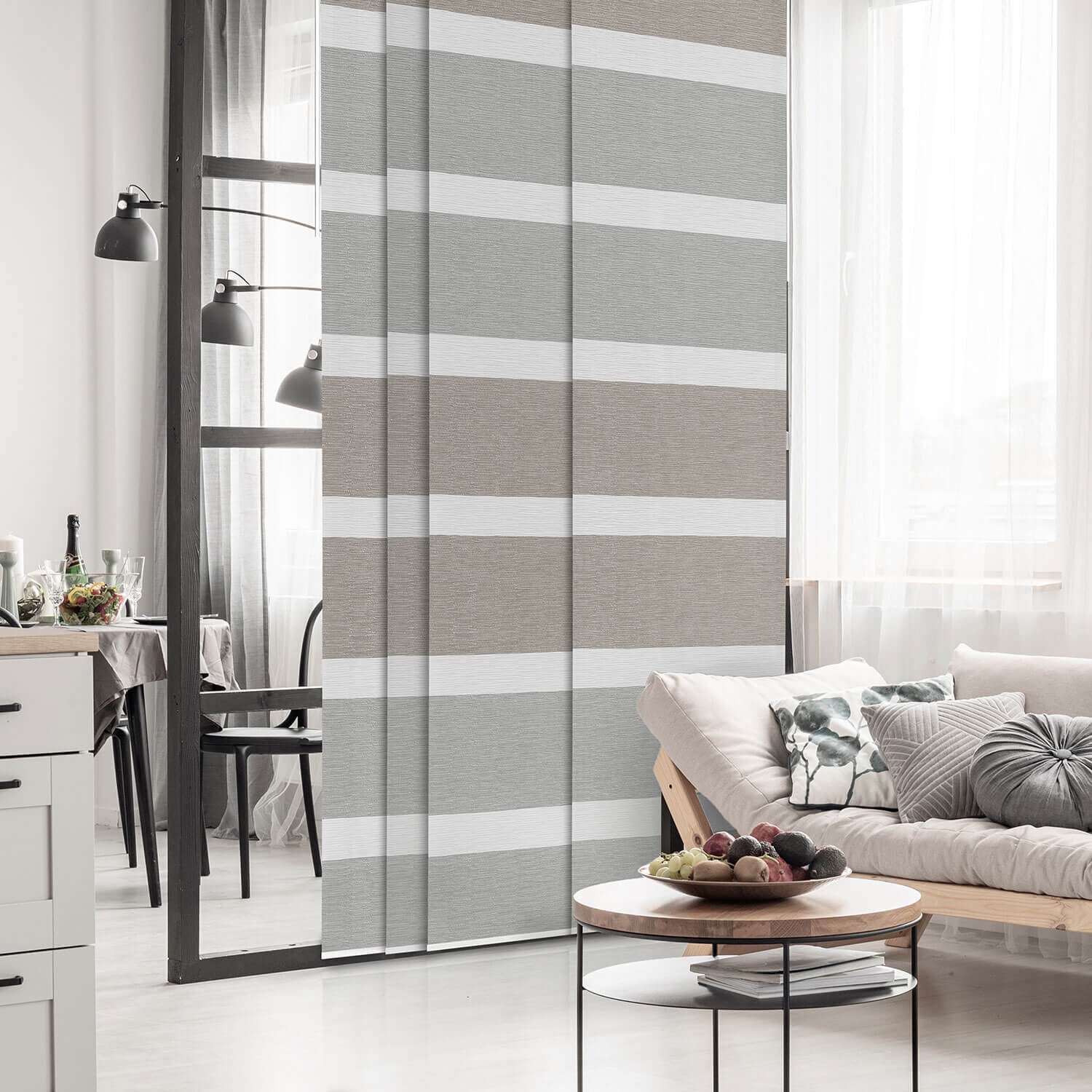 Striped Sliding Glass Door Blinds